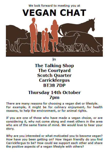 A flyer with details of an event talking about veganism